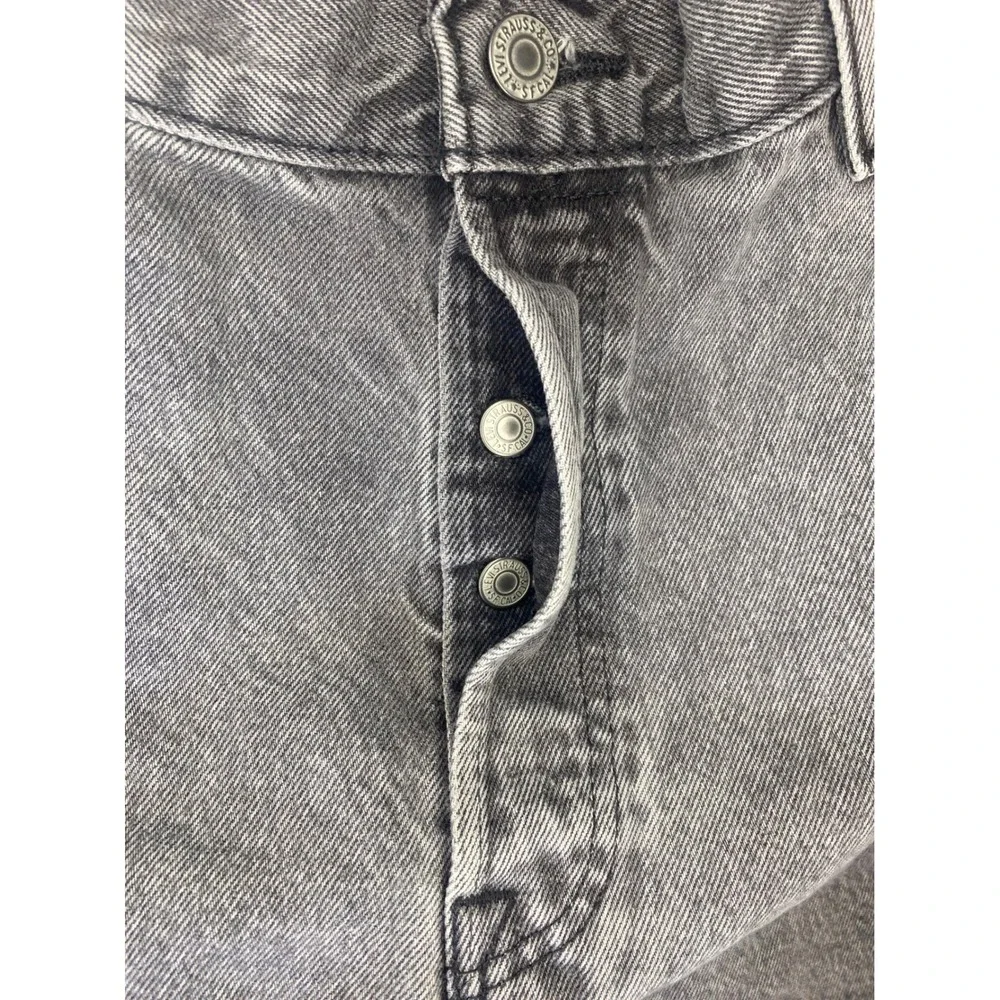 Levi's 501 Original Fit Mens 36x34 Gray‎ Acid Wash Straight Leg Jeans Button Fly